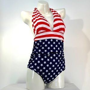 Stars and Stripes Halter Onepiece
